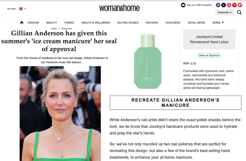 Gillian Anderson has given this summer's 'ice cream manicure' her seal of approval