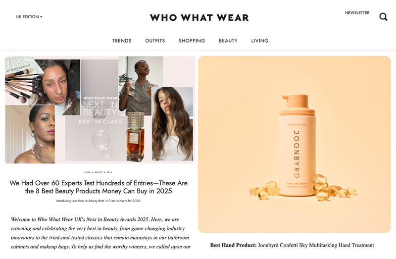 Who What Wear Next In Beauty Awards 2025