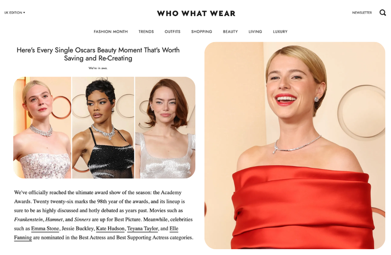 Here's Every Single Oscars Beauty Moment That's Worth Saving and Re-Creating