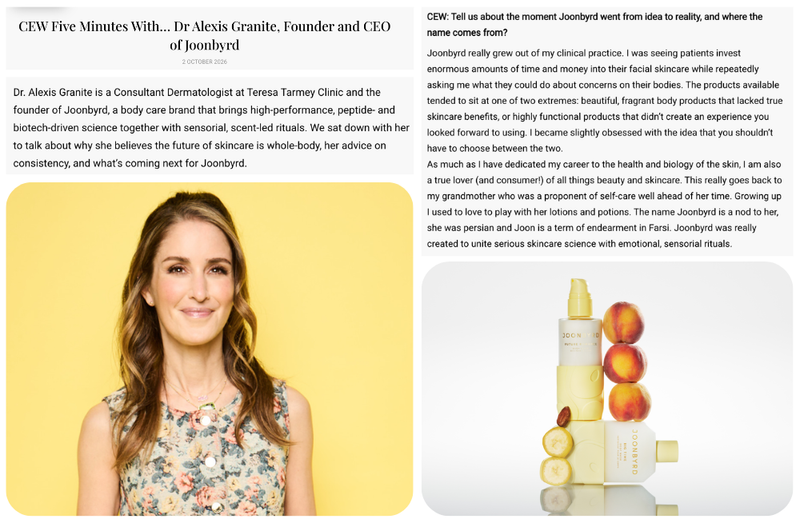 CEW Five Minutes With… Dr Alexis Granite, Founder and CEO of Joonbyrd