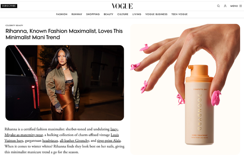 Rihanna, Known Fashion Maximalist, Loves This Minimalist Mani Trend