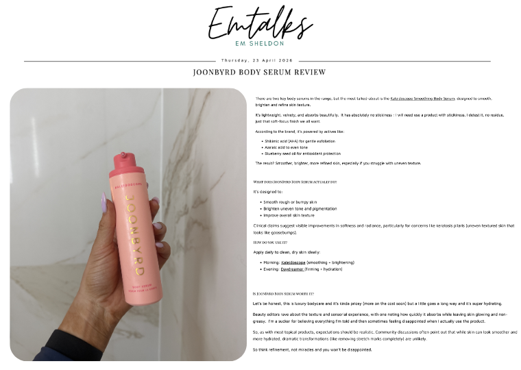 JoonByrd Body Serum Review